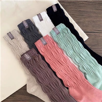 Brand cotton Japanese colored knee socks, Korean style, mid-length