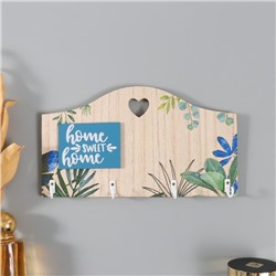 Настенные крючки декоративные «Дом, милый дом. Растения», дерево, 24×13.5 см