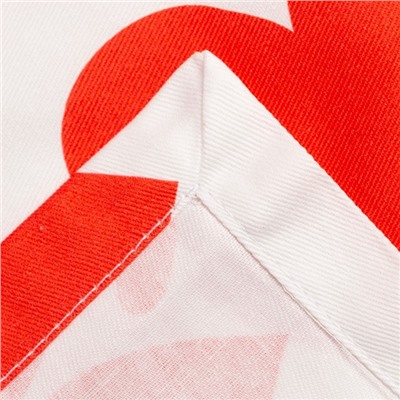 Дорожка на стол Этель Red hearts 40×149см, 100% хлопок, саржа 190 г/м², белая/красная