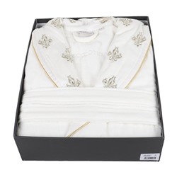 Халат Велюровый Женский (L) Aslışah Krem Bayan Bornoz Large - EcoCotton