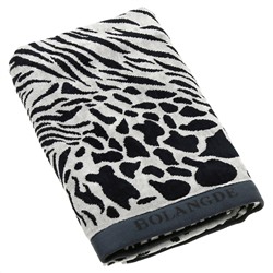 "Missoni-3023" Полотенце махровое 70х140см, плотность 375гр/м2, 100% хлопок, велюр, черный/коричневый, Bolangde (Китай)