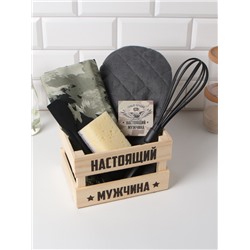 Набор подарочный "Сooking" полотенце,варежка-прихватка,кух.лопатка,венчик,губка