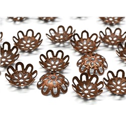 Шапочка для бусин цв.медь, диаметр 9мм (упаковка 50шт.)