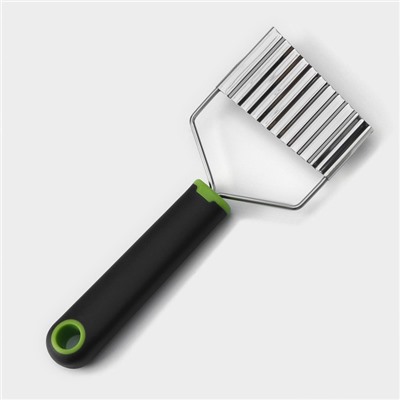 Нож для фигурной нарезки Доляна Lime, 20 см, нержавеющая сталь, чёрный