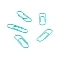 Скрепки 28мм, Berlingo, 100шт., цветные, ПВХ упак., европодвес, голубые
