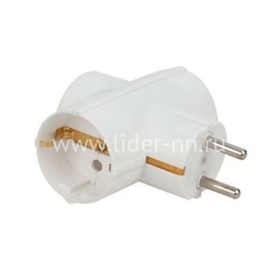 Разветвитель сетевой Perfeo "RU POWER" 3 гнезда; 16A; 2гн/з; 1гн/бз (белый) ТС-3