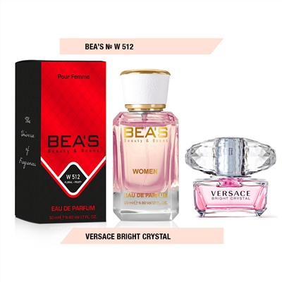 Beas W512 Versace Bright Crystal Women edp 50 ml, Парфюм женский Beas W512 создан по мотивам аромата Versace Bright Crystal