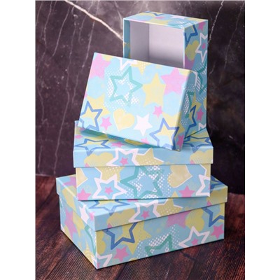 Набор подарочных коробок 3 в 1 «Stars and hearts», 18*12*7-21*14*8.5-23*16*9.5