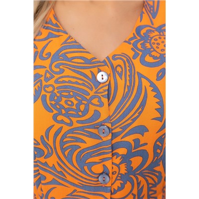 Платье Иоланда (оранжево-синее) П13677-5М