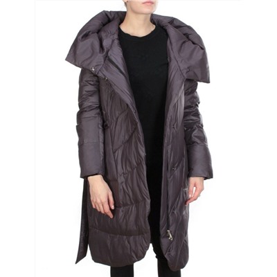 2237 GREY/PURPLE Пальто женское зимнее AKIDSEFRS (200 гр. холлофайбера)