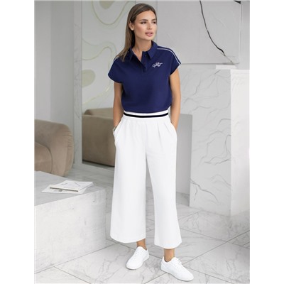 Футболка-поло из фактурного трикотажа