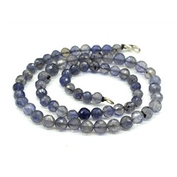 Ювелирное колье с природным иолитом в огранке, 47см, 30г