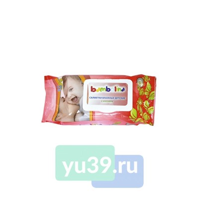 Салфетки Bambolina детские, влажные с клапаном, 120 шт.
