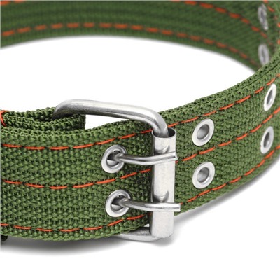 Ошейник четырехслойный с вертлюгом, 65×4 см, ОШ 54-60 см, полиэстер, зелёный