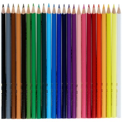 Карандаши цветные Faber-Castell "Ecopen" 24цв., трехгран., заточен., картон, европодвес, с точилкой