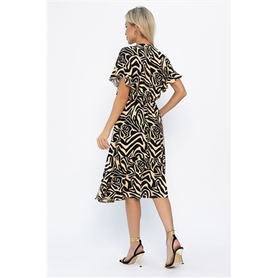 Платье Кристи (бежево-черное) П13872-35М