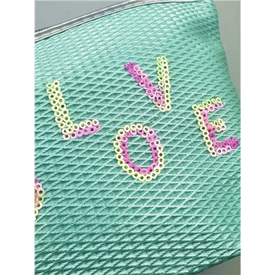 Sunflower Косметичка женская лодочка с пайетками Love 11653-8, мятный