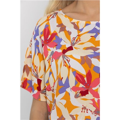 Блуза Маргоша (бежевая/цветы) Б13783-16М