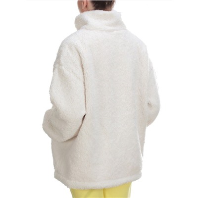 2568 WHITE Кофта плюшевая женская Тедди на синтепоне  (50 гр. синтепон)