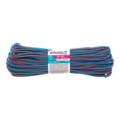 Шнур бельевой полипропиленовый с сердечником, 5 мм L 25 м, цветной, Home Palisad