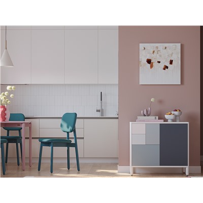 Стул Saga, рогожка, сине-зеленый