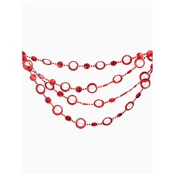 Бусы на ёлку «Кольца», длина 2.7 м, d=10 мм, красные