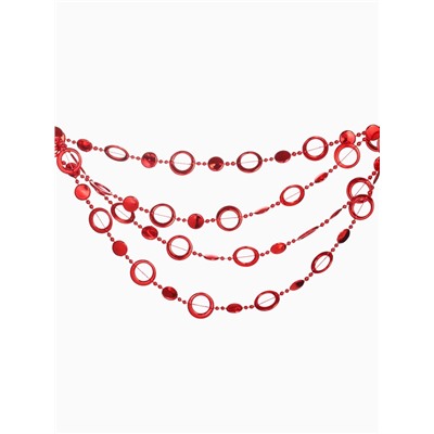 Бусы на ёлку «Кольца», длина 2.7 м, d=10 мм, красные