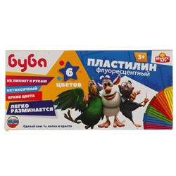 Пластилин неон «Буба» 6 цв., 90 г