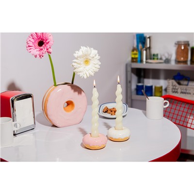 Подсвечник Fast food, Donut, Ø7 см, белый