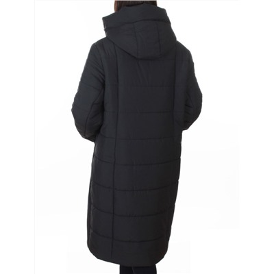 A615 GRAY/BLUE Пальто зимнее женское (верблюжья шерсть, 120 гр. холлофайбер)