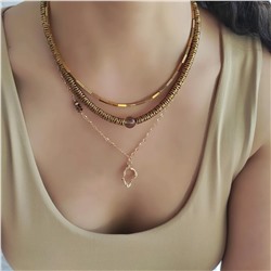 Сет из 3х украшений гематит золотые оттенки с раухтопазом