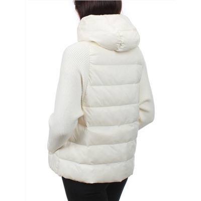 GB 8105 MILK WHITE Пуховик облегченный женский (пух, трикотаж)