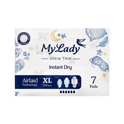 My Lady Ультратонкие прокладки Instant Dry XL. Мгновенная Сухость с двойной перфорацией. Длина 32см