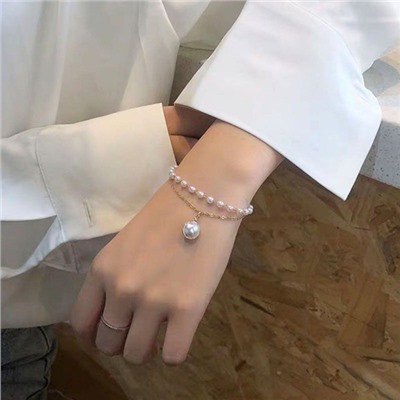 BS850 Браслет с искусственным жемчугом, 20см