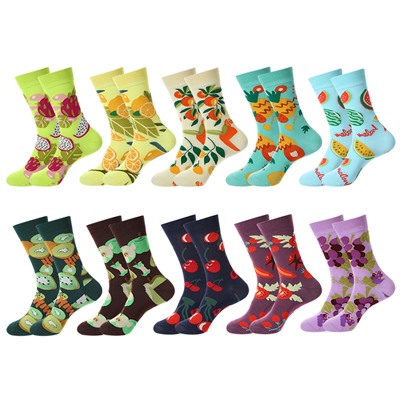 Haichin Fruit trend brand socks, mid-length, Amazon, European style, wholesale
