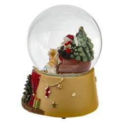 GAEM Фигурка декоративная "Дед Мороз" в стекл шаре (муз), D 10 см, L10 W10 H14 см
