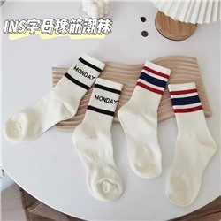 Tide, demi-season cotton white sports knee socks for men and women, internet celebrity, mid-length