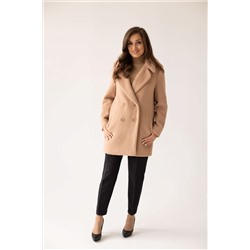 Пальто женское демисезонное 23720 (кэмел/тедди)