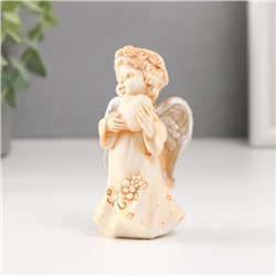 Фигурка полистоун «Ангел в цветочном платье и венке с серебристыми крыльями», 8.5 см, МИКС
