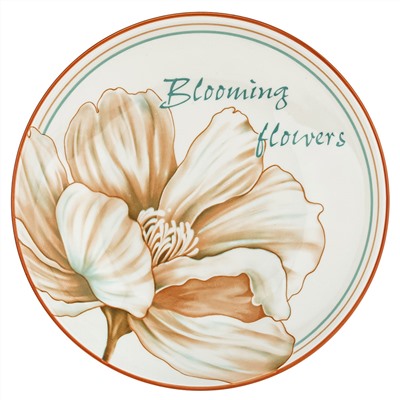 "Блуминг флауэрс (Blooming flowers)" Тарелка глубокая фарфоровая д207мм h42мм, 700мл, с деколью, отводка (Китай)