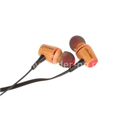 Наушники MP3/MP4 AWEI (ES-80TY) ДЕРЕВО красные