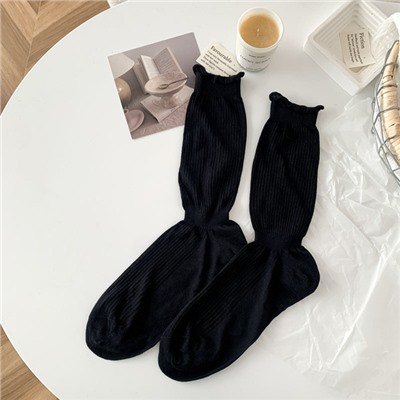Brand summer thin knee socks, Korean style, mid-length
