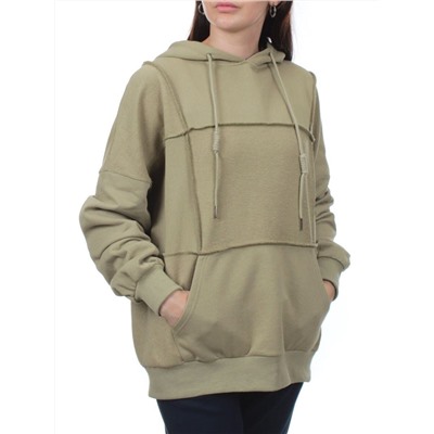 3258 OLIVE Худи женское (95% хлопок, 5% эластан)