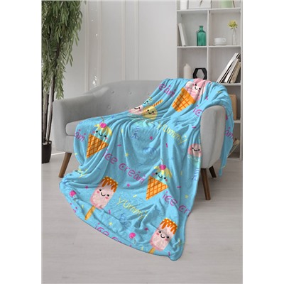 Декоративная подушка из велсофта Пломбир голубой