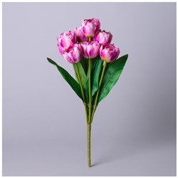 БУКЕТ ИСКУССТВЕННЫЙ ИЗ 9 ТЮЛЬПАНОВ ДЛИНА=43СМ,ЦВЕТ ЛИЛОВЫЙ МАЛ.УП.=24ШТ