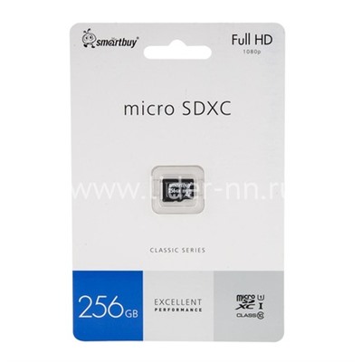 Карта памяти MicroSD 256GB Smart Buy К10 UHS-1 (без адаптера)