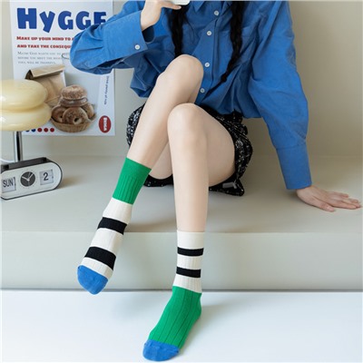 Asymmetrical trend brand cotton knee socks for men and women, 2023, mid-length
