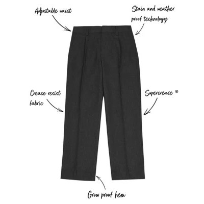 Boys' Regular Leg Plus Fit School Trousers (2-18 Yrs)