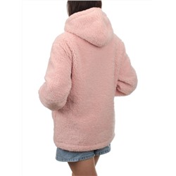 1006 PINK Куртка плюшевая демисезонная (65% хлопок, 35% полиэстер) оверсайз 44-54