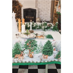 Скатерть новогодняя «Этель» Новогодний лес 148×110 см, 100% хл, саржа 190 г/м² с ГМВО